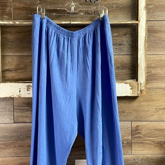 K Woman Womens Floral Textured Elastic Waist Beaded Fringed Hemline Size 22W - Picture 2 of 7